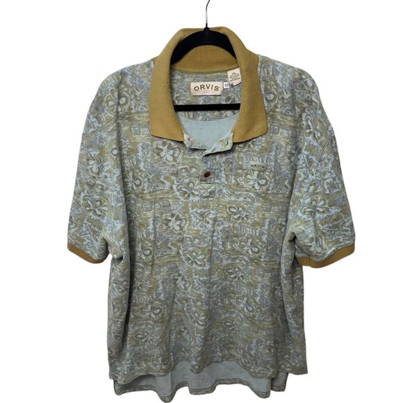 Orvis Sporting Traditions Mens Short Sleeve Hawaiian Floral Polo Shirt Size XXL - Picture 4 of 8